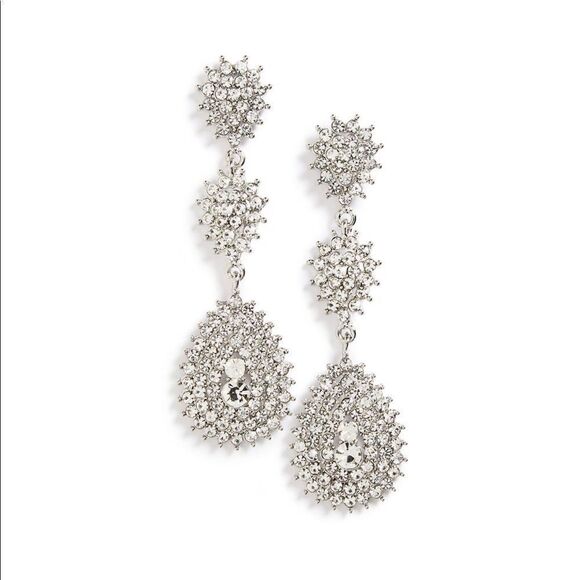 Tasha Metallic Crystal Teardrop Earrings (G1) - Picture 1 of 4